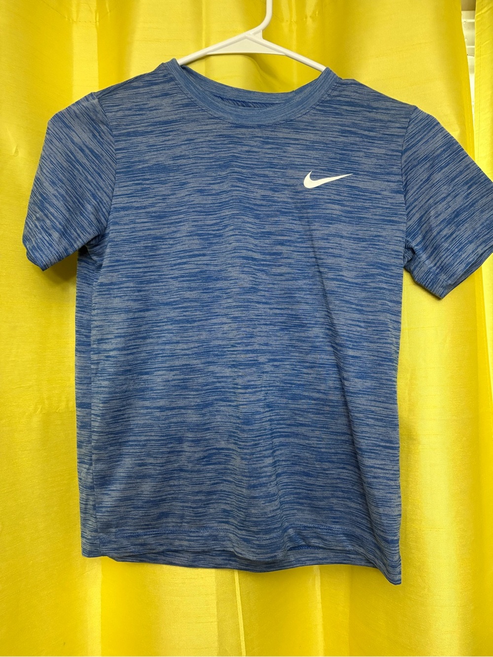 Nike Youth Blue Heather Performance Tee with White Swoosh